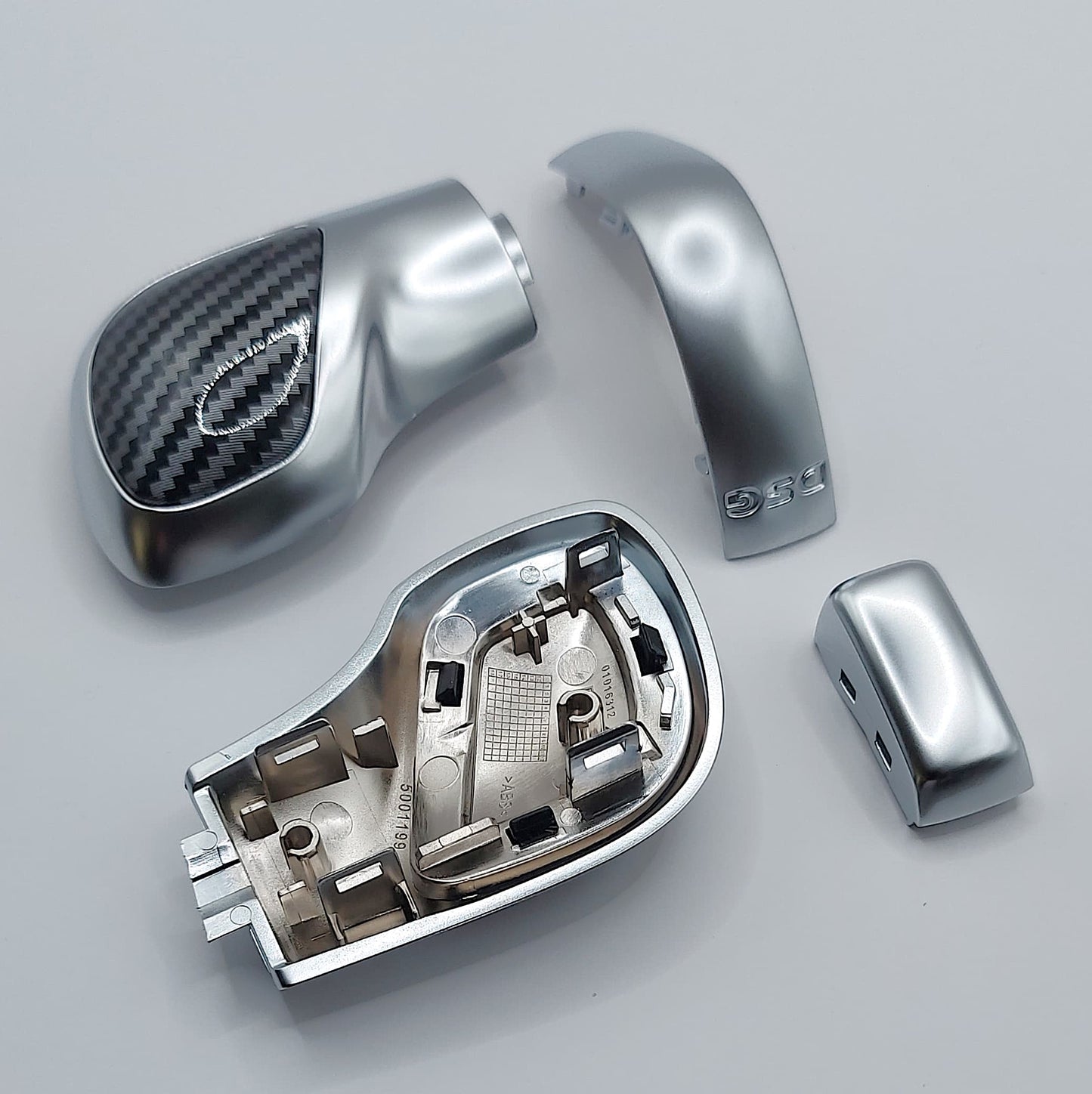 Schaltknauf /Schalthebel Silber-Carbon passend für VW DSG Modelle Golf 7, Passat, Polo, T-Roc