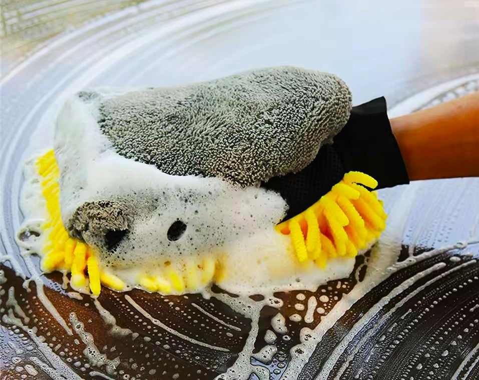 3in1 Mikrofaser Autowaschhandschuh Insektenentferner Auto Waschhandschuh Schwamm