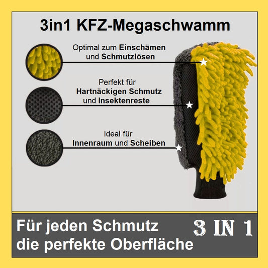 3in1 Mikrofaser Autowaschhandschuh Insektenentferner Auto Waschhandschuh Schwamm