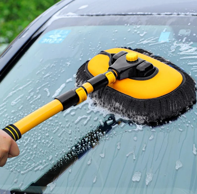 Premium Chenille-Autowaschbürste – 50–102 cm Teleskop • 90° Drehkopf •