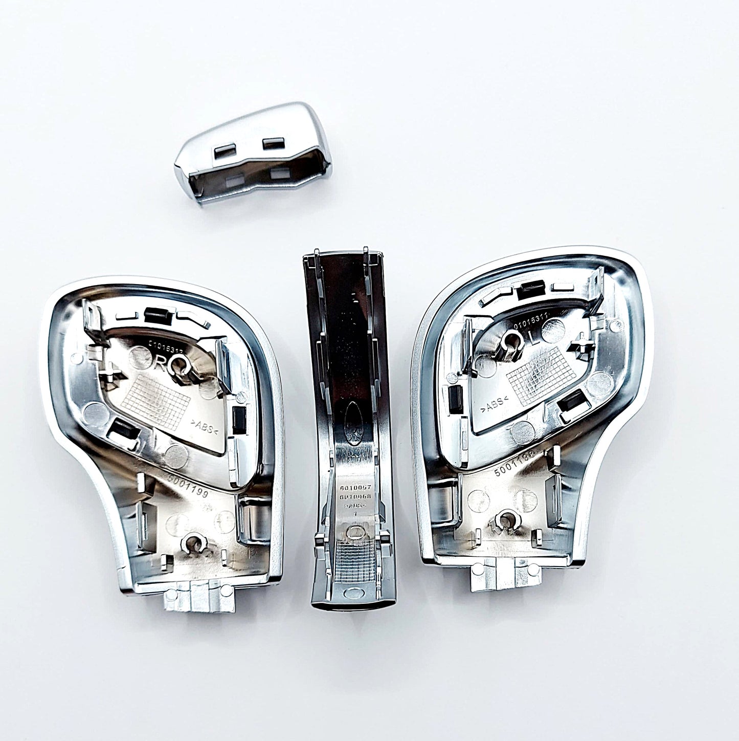 Schaltknauf /Schalthebel Silber-glatt Leder passend für VW DSG Modelle Golf 7, Passat, Polo, T-Roc, Seat, Skoda, Cupra