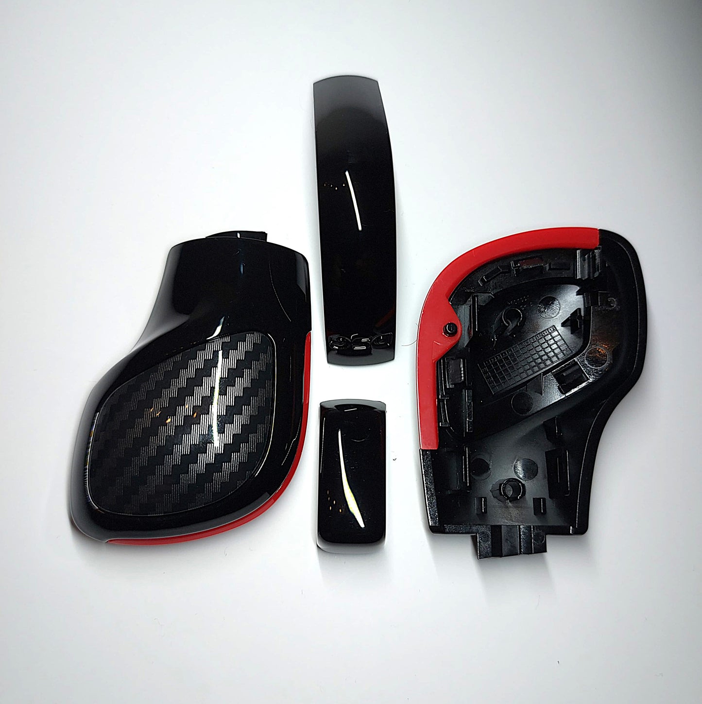 Schaltknauf /Schalthebel Schwarz Carbon Rot passend für VW DSG Modelle GTI Golf 7, Passat, Polo, T-Roc, Seat, Skoda, Cupra