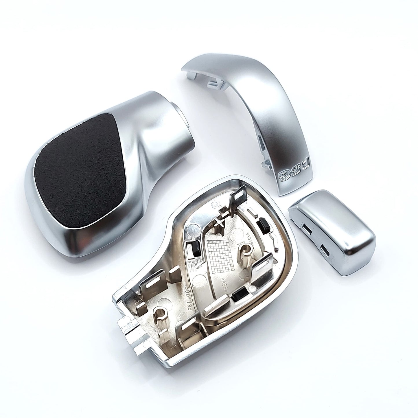 Schaltknauf /Schalthebel Silber-Alcantara passend für VW DSG Modelle Golf 7, Passat, Polo, T-Roc, Seat, Skoda, Cupra