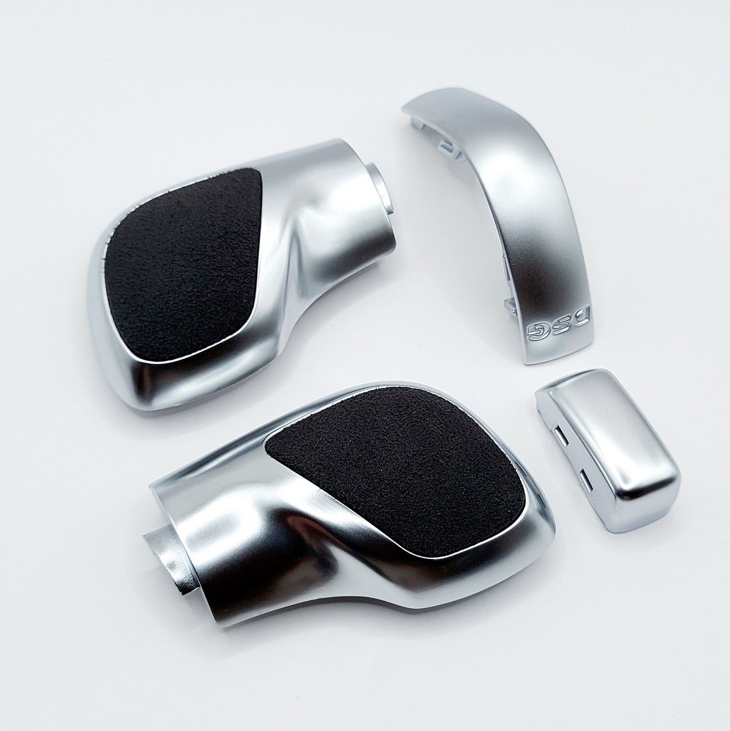 Schaltknauf /Schalthebel Silber-Alcantara passend für VW DSG Modelle Golf 7, Passat, Polo, T-Roc, Seat, Skoda, Cupra