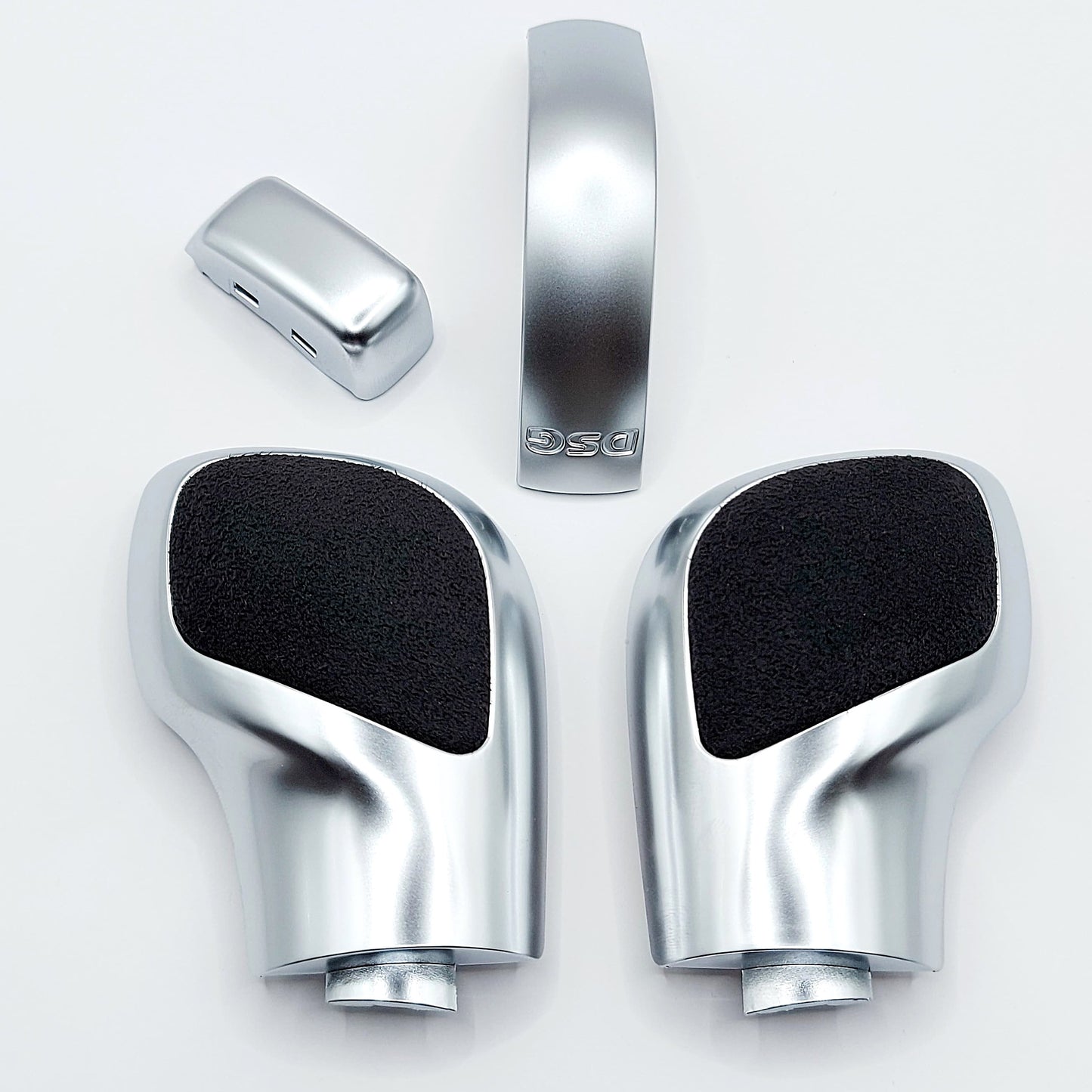 Schaltknauf /Schalthebel Silber-Alcantara passend für VW DSG Modelle Golf 7, Passat, Polo, T-Roc, Seat, Skoda, Cupra