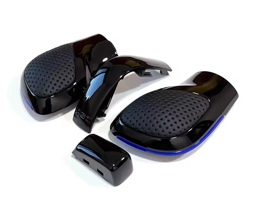 Schaltknauf /Schalthebel Schwarz Leder blau passend für VW DSG Modelle GTI Golf 7, Passat, Polo, T-Roc, Seat, Skoda, Cupra