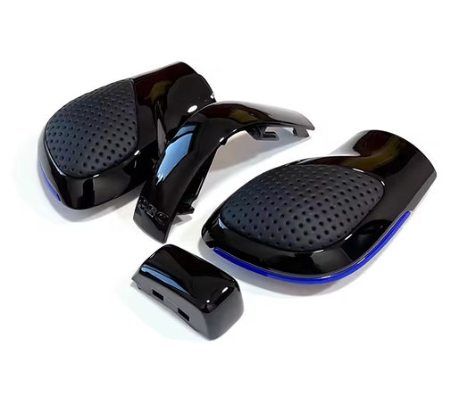 Schaltknauf /Schalthebel Schwarz Leder blau passend für VW DSG Modelle GTI Golf 7, Passat, Polo, T-Roc, Seat, Skoda, Cupra