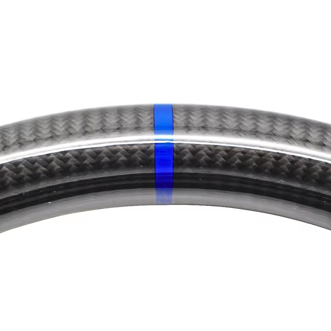 Carbon Leder Lenkrad Blau passend für VW Golf 7 7,5 Passat Polo AW T-Roc GTI R DSG