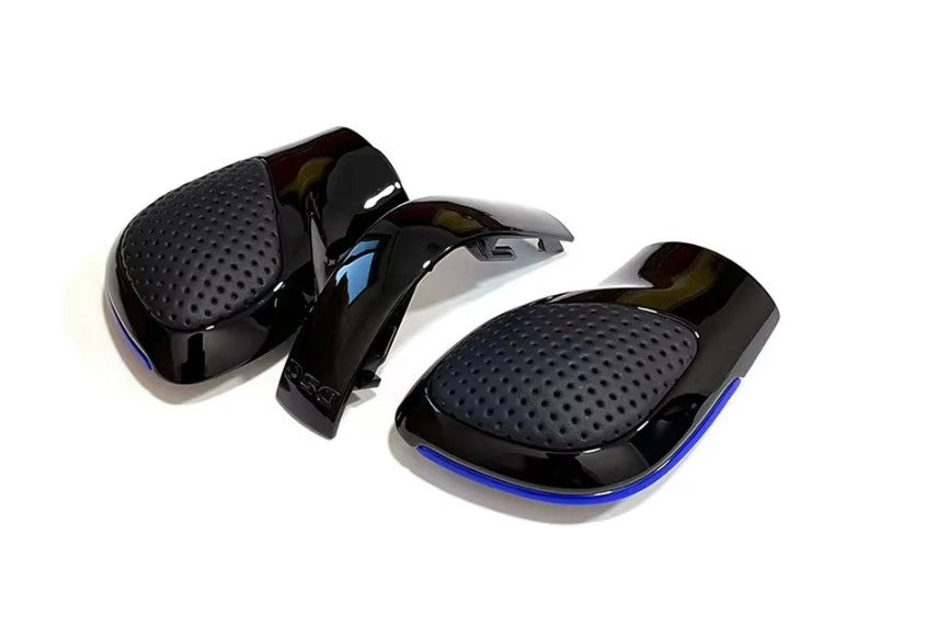 Schaltknauf /Schalthebel Schwarz Leder blau passend für VW DSG Modelle GTI Golf 7, Passat, Polo, T-Roc, Seat, Skoda, Cupra