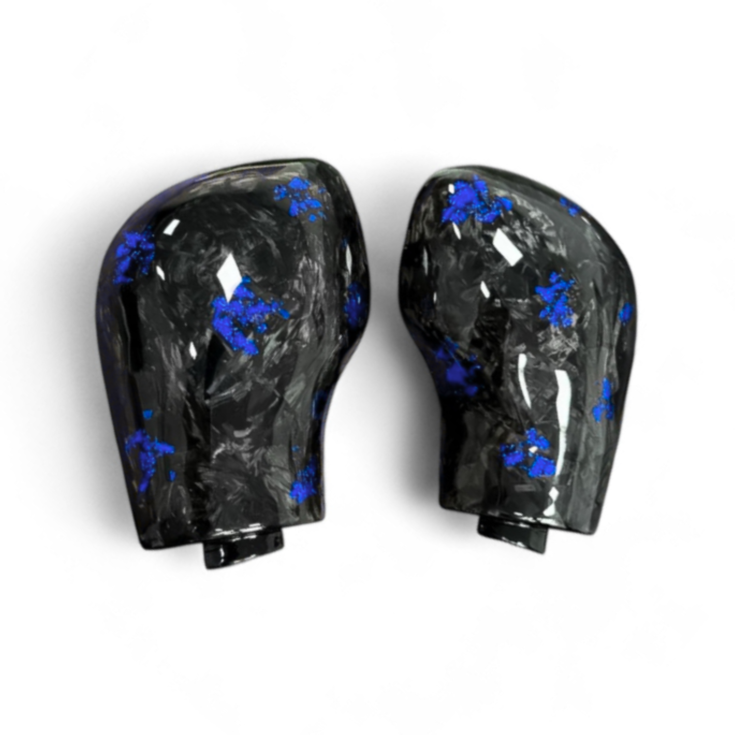 Schaltknauf /Schalthebel Forged Carbon Schwarz Leder mit blauen Flakes für VW DSG Modelle GTI Golf 7, Passat, Polo, T-Roc, Seat, Skoda, Cupra