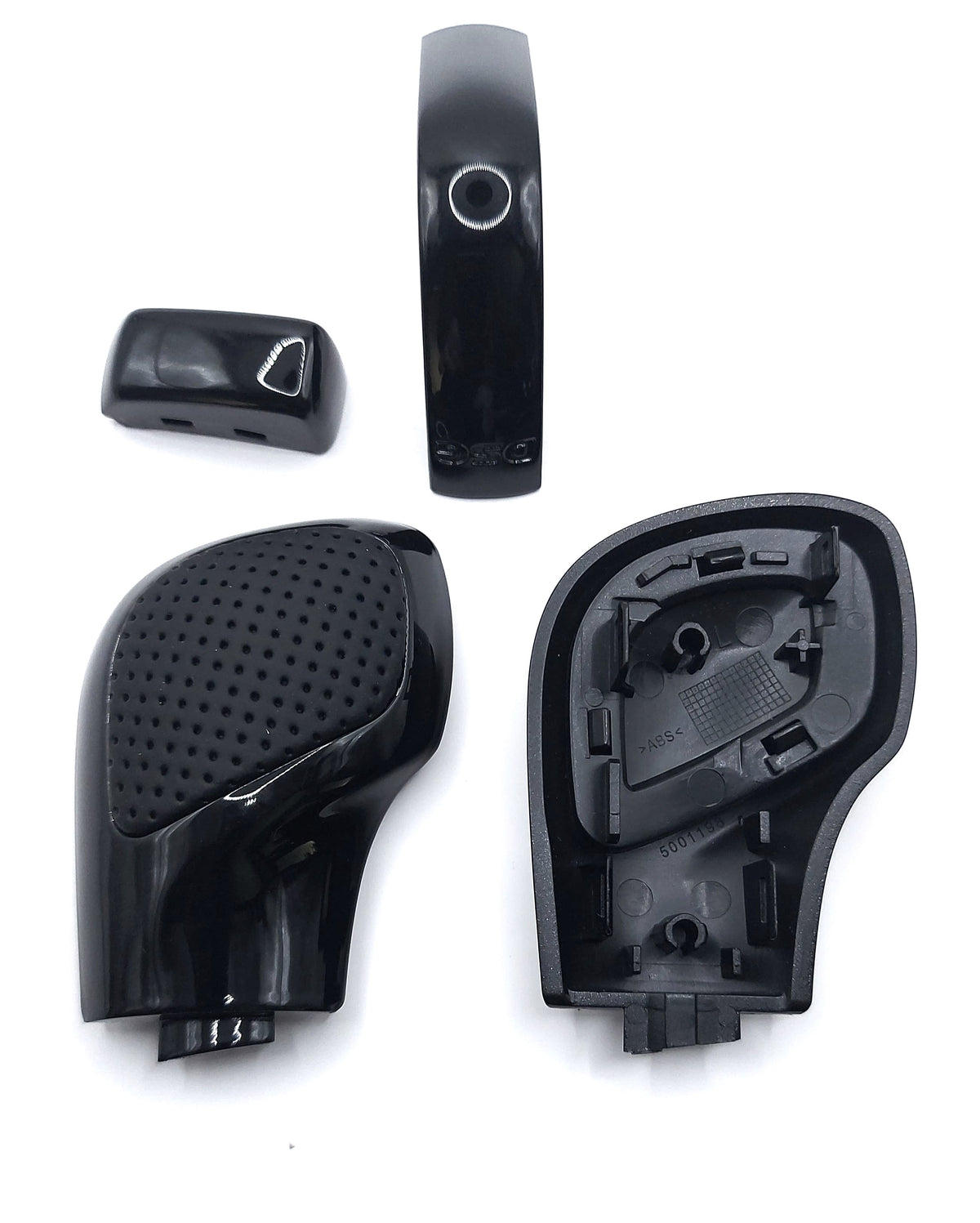 Pommeau de levier de vitesse / Levier de vitesses en cuir noir compatible avec les modèles VW DSG Golf 7, Passat, Polo, T-Roc