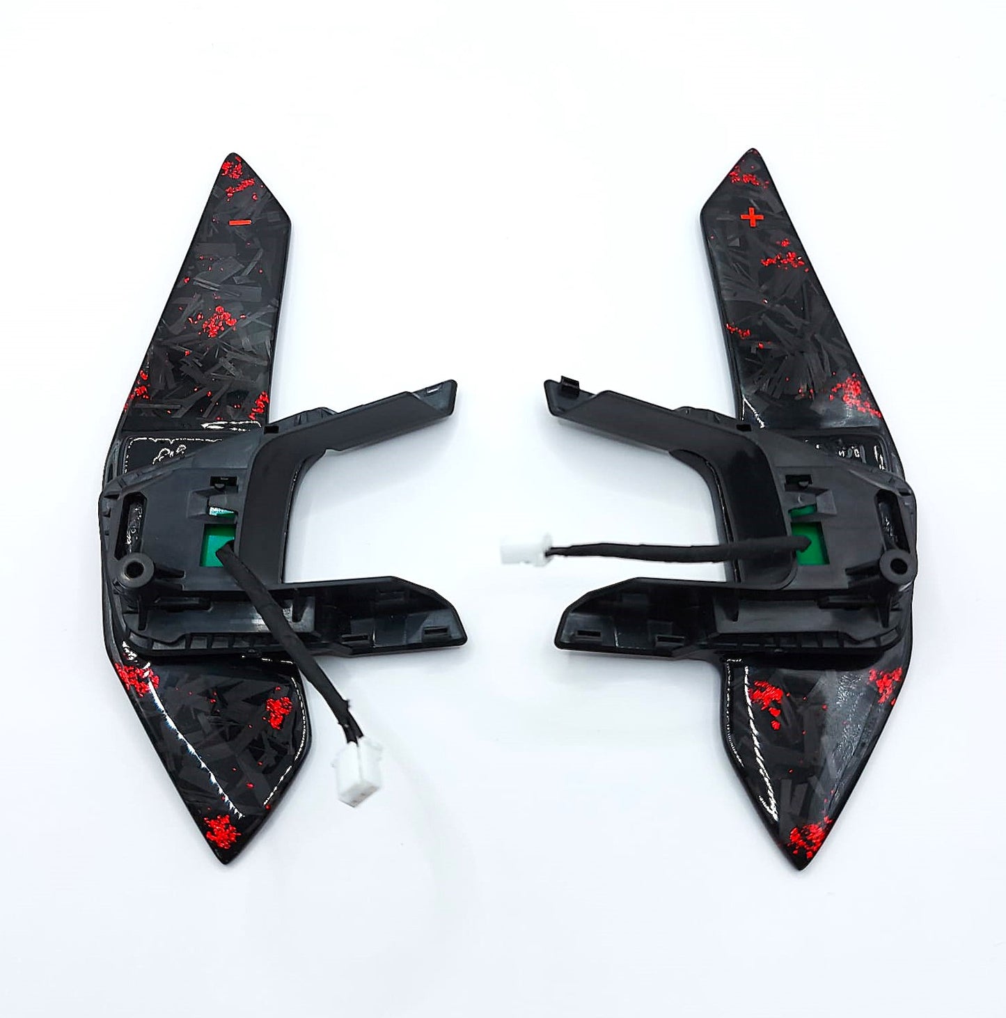 Forged Carbon Schaltwippen Rot Shift Paddle für VW DSG Golf 7 7,5 GTI R Polo AW Passat T-Roc