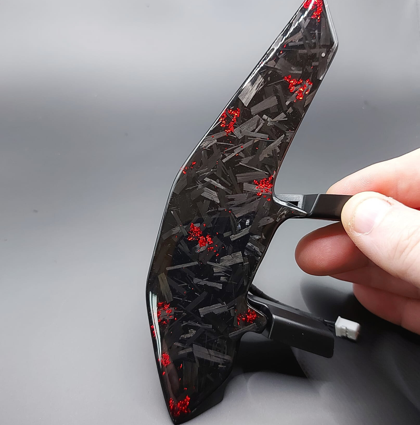 Forged Carbon Schaltwippen Rot Shift Paddle für VW DSG Golf 7 7,5 GTI R Polo AW Passat T-Roc
