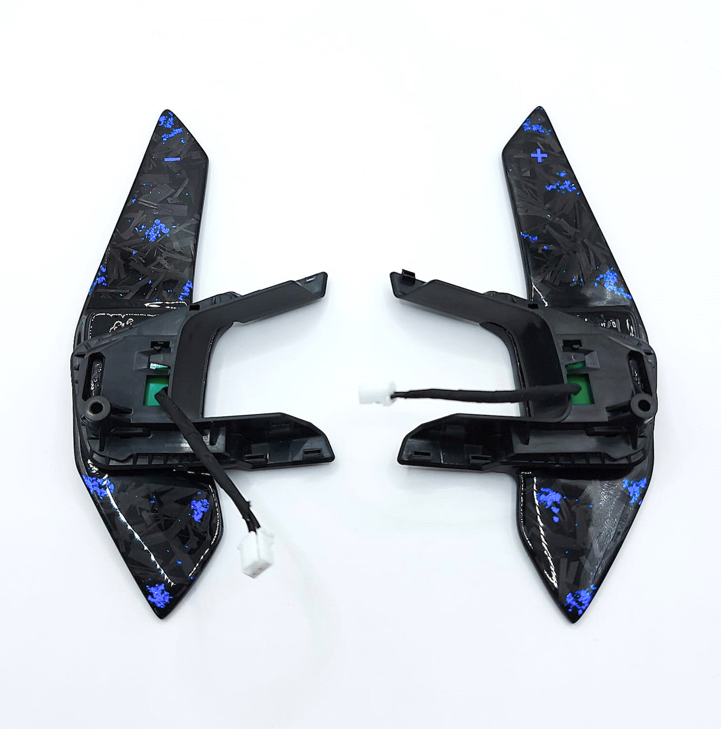 Forged Carbon Schaltwippen Blau Shift Paddle für VW DSG Golf 7 7,5 GTI R Polo AW Passat T-Roc