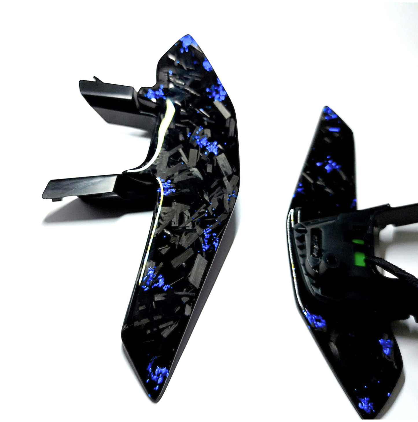 Forged Carbon Schaltwippen Blau Shift Paddle für VW DSG Golf 7 7,5 GTI R Polo AW Passat T-Roc