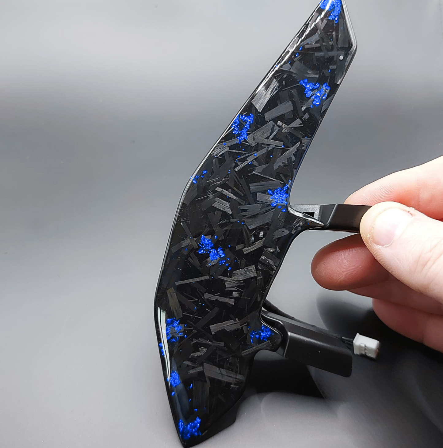 Forged Carbon Schaltwippen Blau Shift Paddle für VW DSG Golf 7 7,5 GTI R Polo AW Passat T-Roc