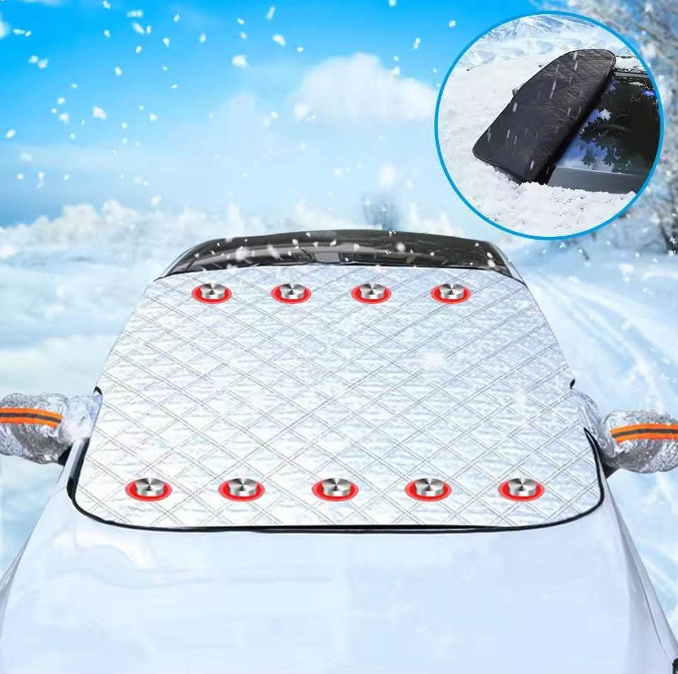 ❄️ Premium Windschutzscheibenabdeckung mit 9 Magnetverschlüssen – Ganzjahresschutz für dein Fahrzeug