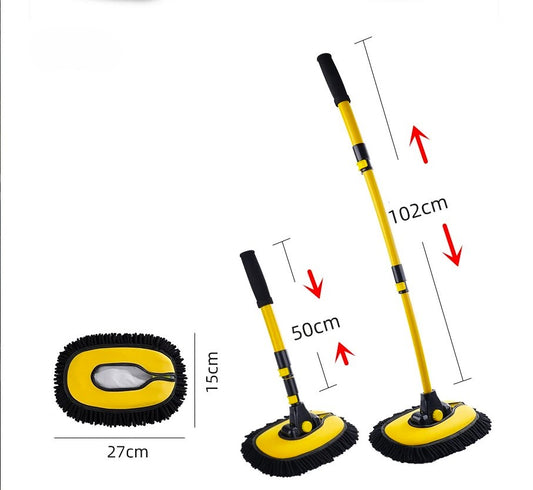 Premium Chenille-Autowaschbürste – 50–102 cm Teleskop • 90° Drehkopf •