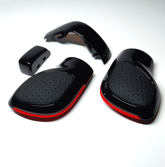Schaltknauf /Schalthebel Schwarz Leder Rot passend für VW DSG Modelle GTI Golf 7, Passat, Polo, T-Roc, Seat, Skoda, Cupra