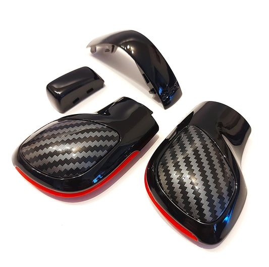 Schaltknauf /Schalthebel Schwarz Carbon Rot passend für VW DSG Modelle GTI Golf 7, Passat, Polo, T-Roc, Seat, Skoda, Cupra