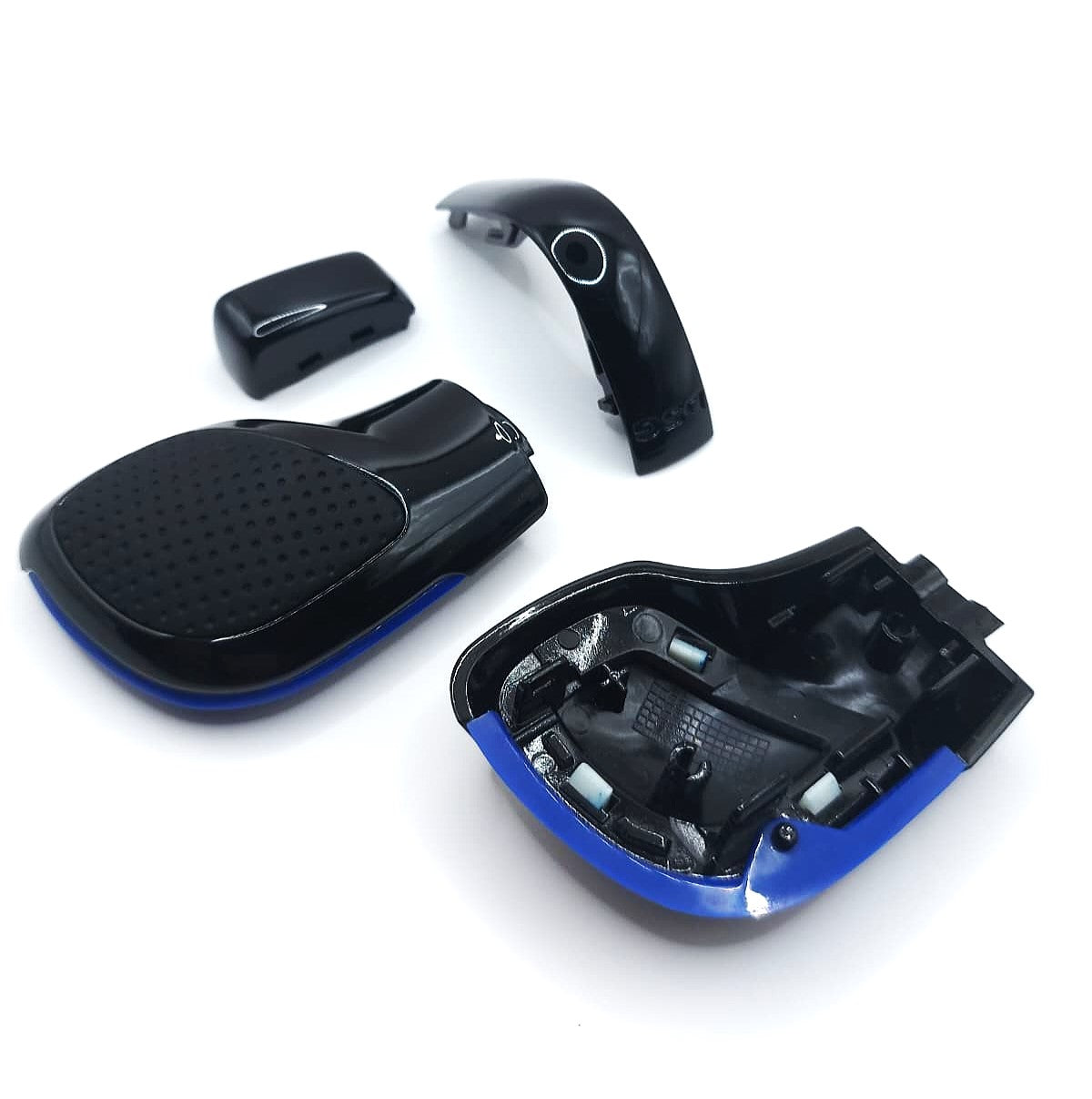 Schaltknauf /Schalthebel Schwarz Leder blau passend für VW DSG Modelle GTI Golf 7, Passat, Polo, T-Roc, Seat, Skoda, Cupra