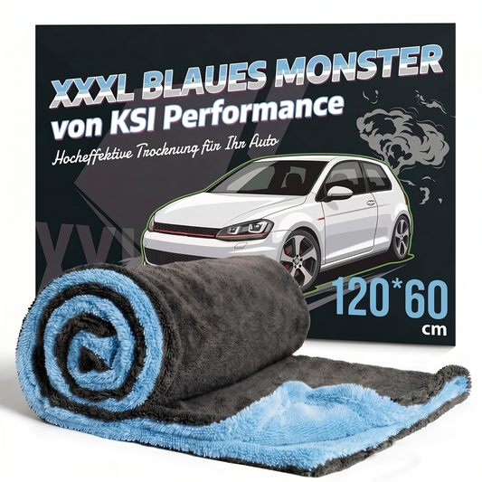 Chiffon microfibre géant Monster XXL pour voiture, 60 x 160 cm, soin de la peinture, super absorbant, 2 en 1