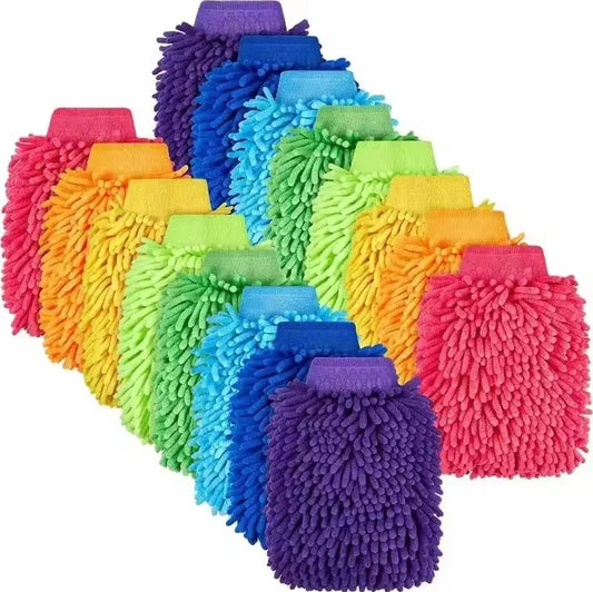 Mikrofaser Chenille Waschhandschuh 14 × 23 cm | In 7 Trendfarben